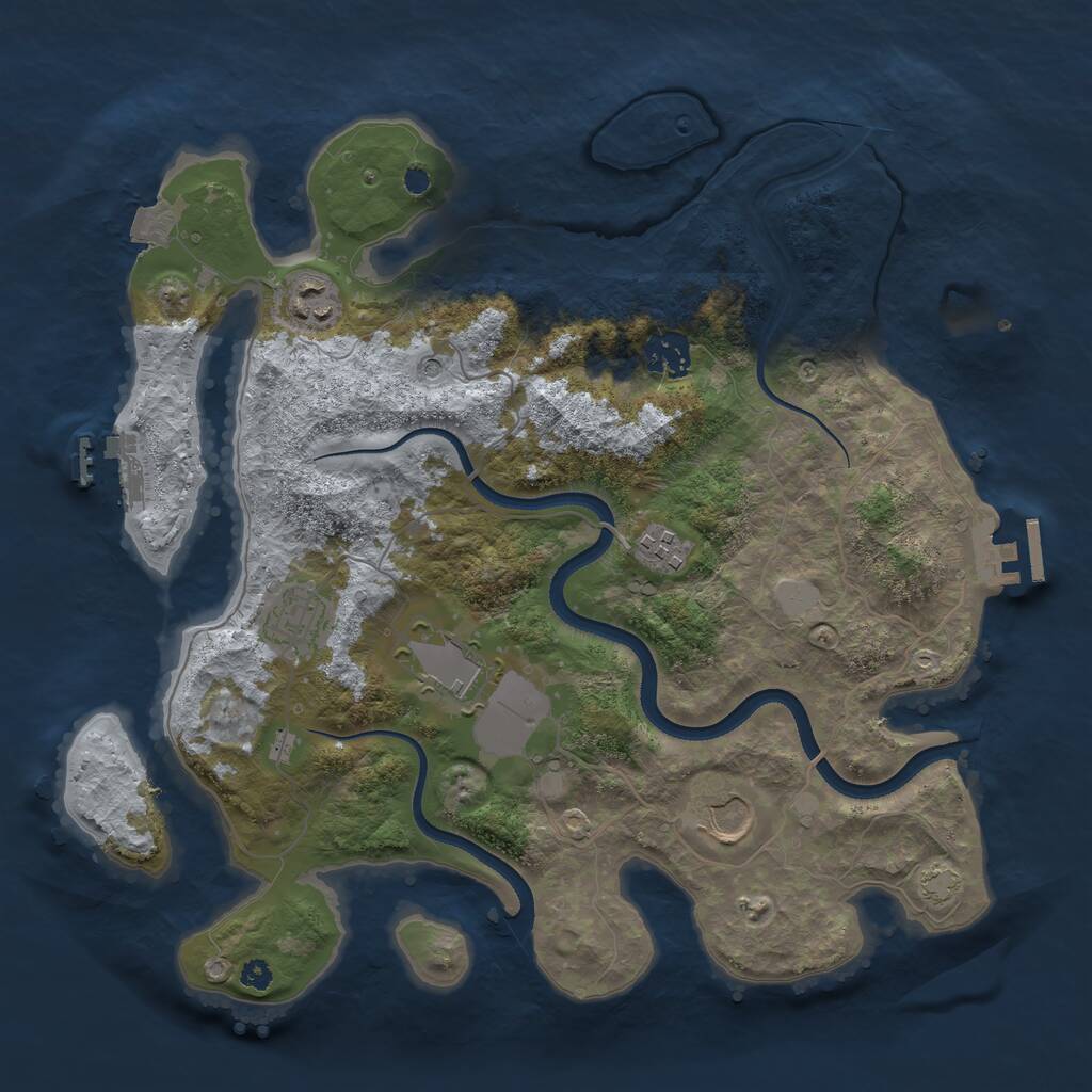 Rust Map: Procedural Map, Size: 3500, Seed: 24625285, 11 Monuments
