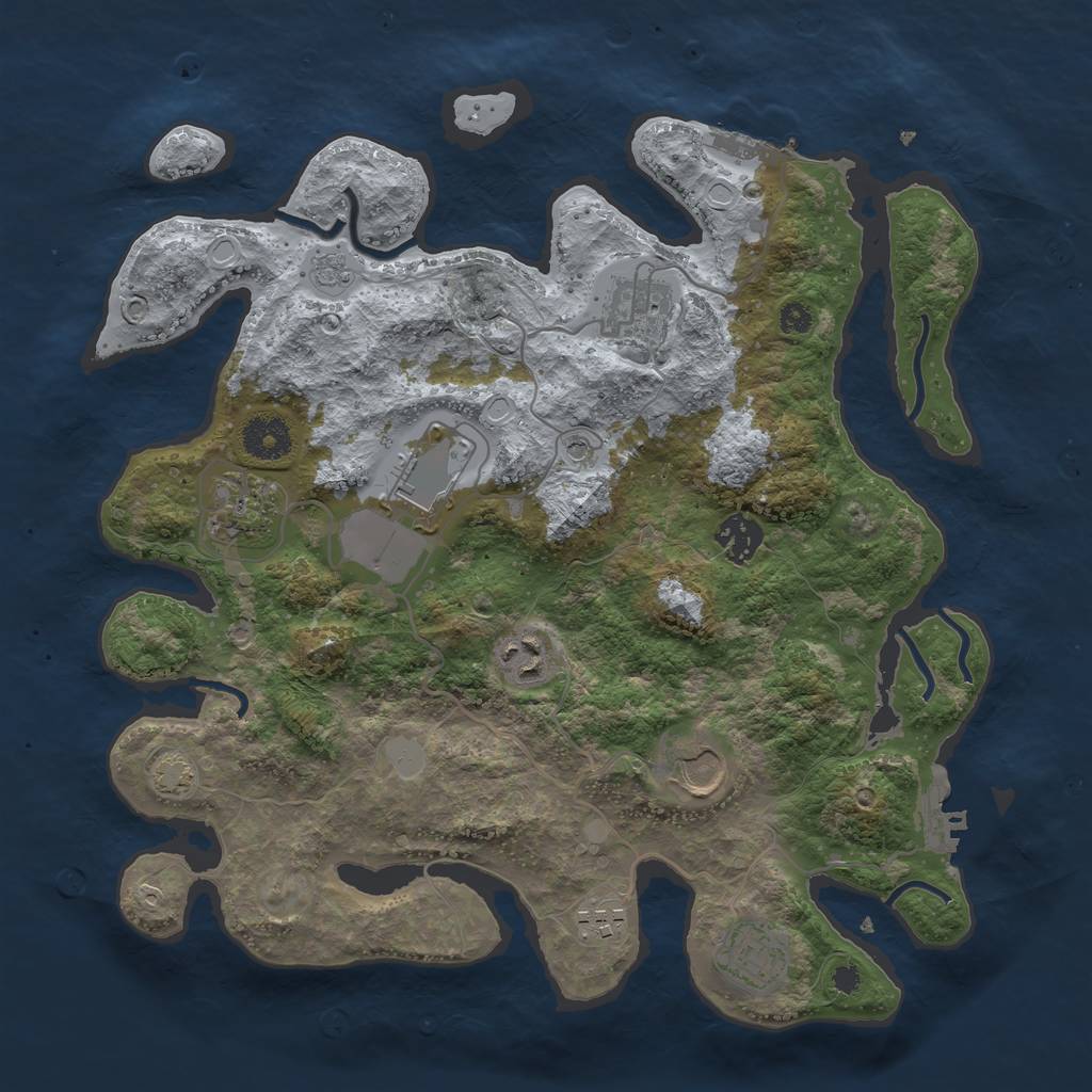 Rust Map: Procedural Map, Size: 3500, Seed: 259472874, 15 Monuments
