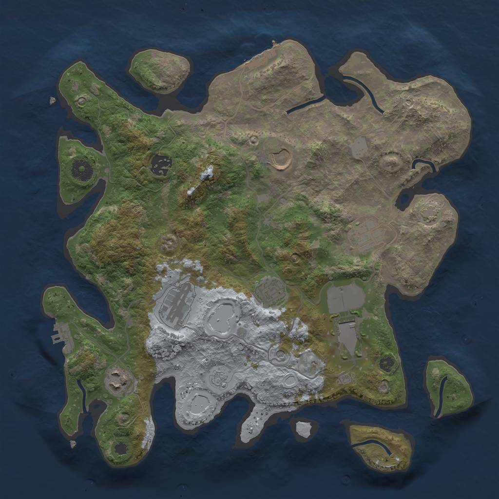 Rust Map: Procedural Map, Size: 3500, Seed: 67323707, 15 Monuments