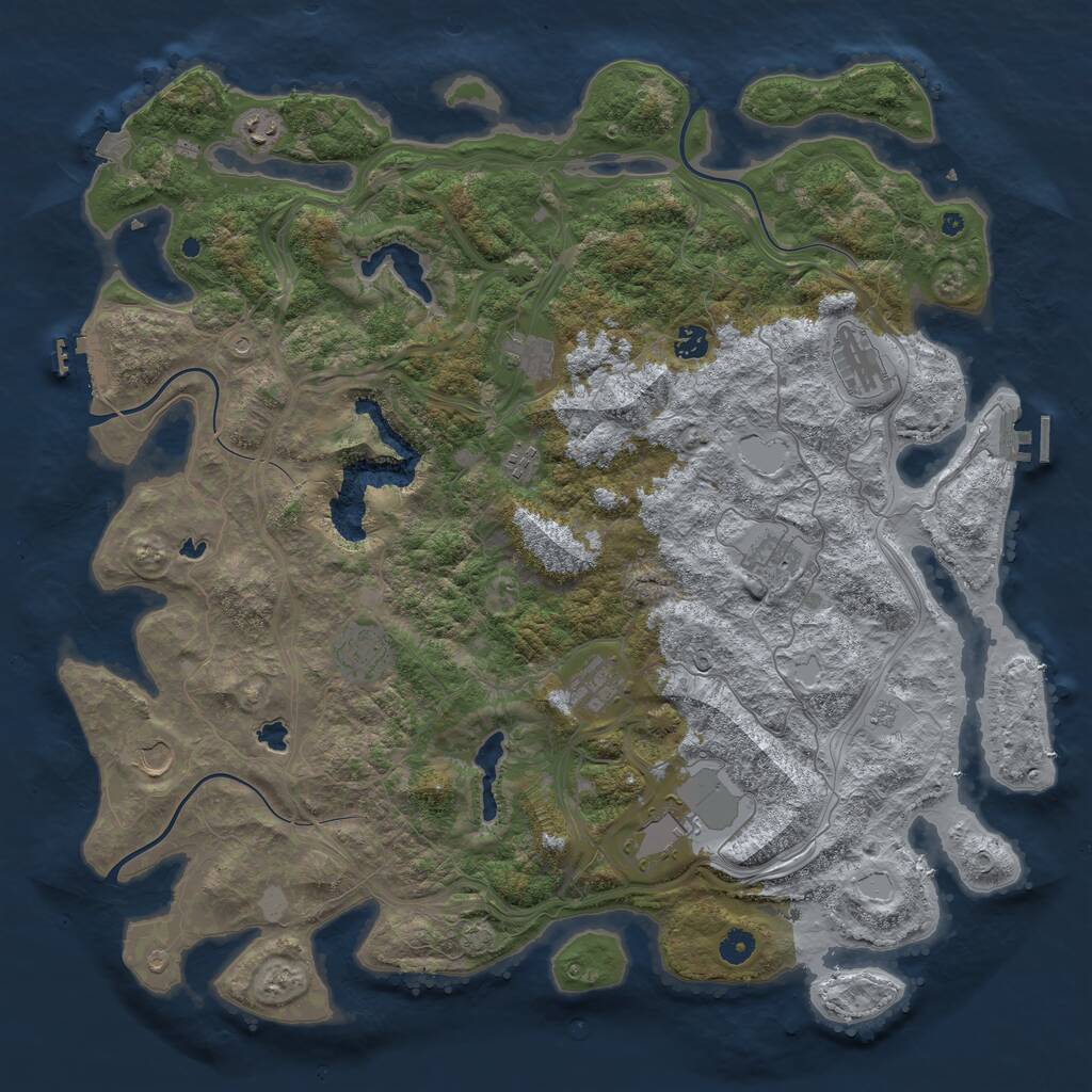 Rust Map: Procedural Map, Size: 4701, Seed: 236, 16 Monuments