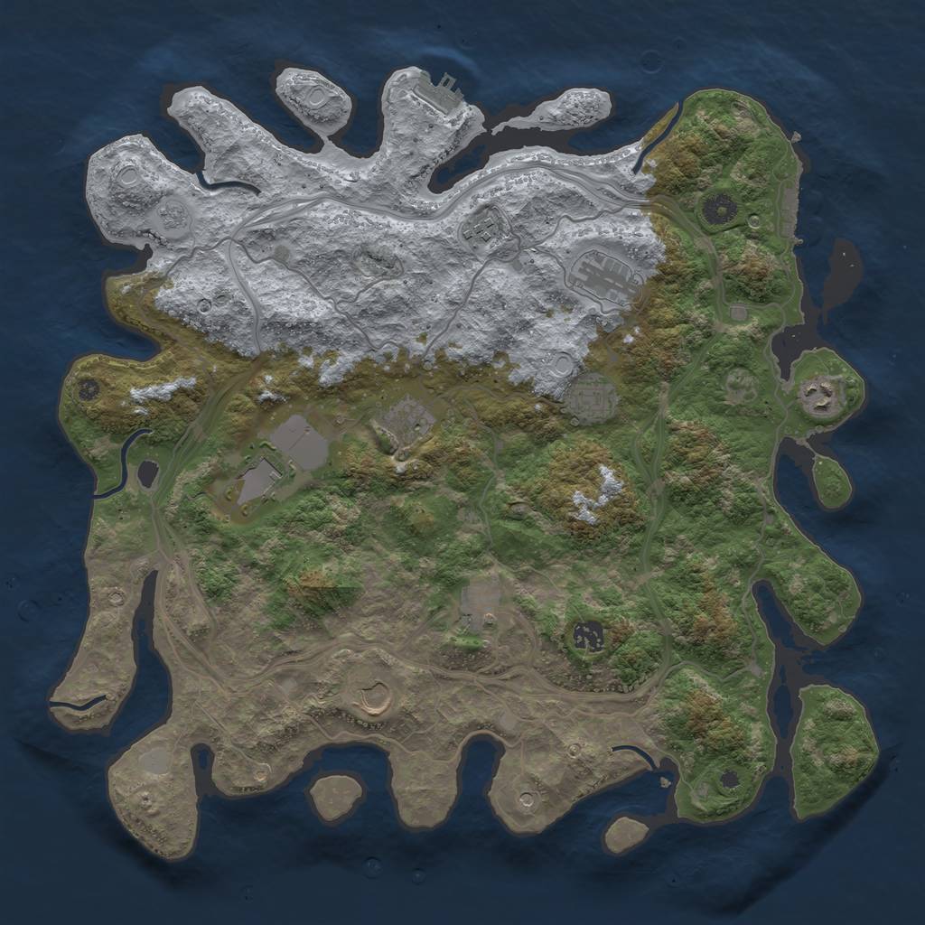 Rust Map: Procedural Map, Size: 4250, Seed: 2014941522, 16 Monuments