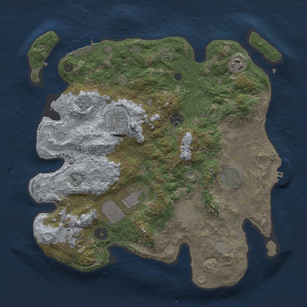 Rust Map: Procedural Map, Size: 3500, Seed: 450000, 17 Monuments
