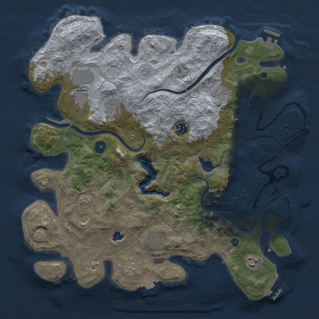 Rust Map: Procedural Map, Size: 4000, Seed: 533017985, 14 Monuments