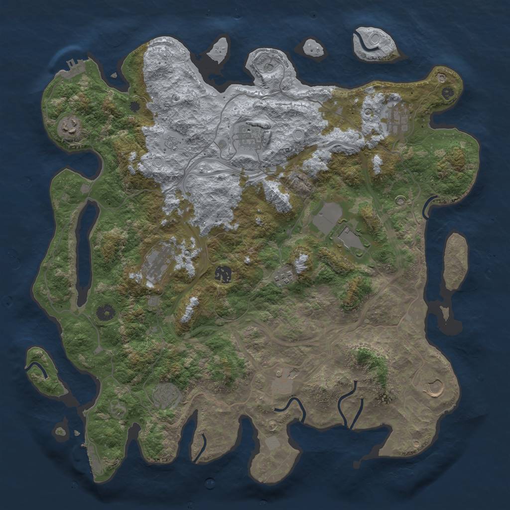 Rust Map: Procedural Map, Size: 4300, Seed: 8612313, 19 Monuments