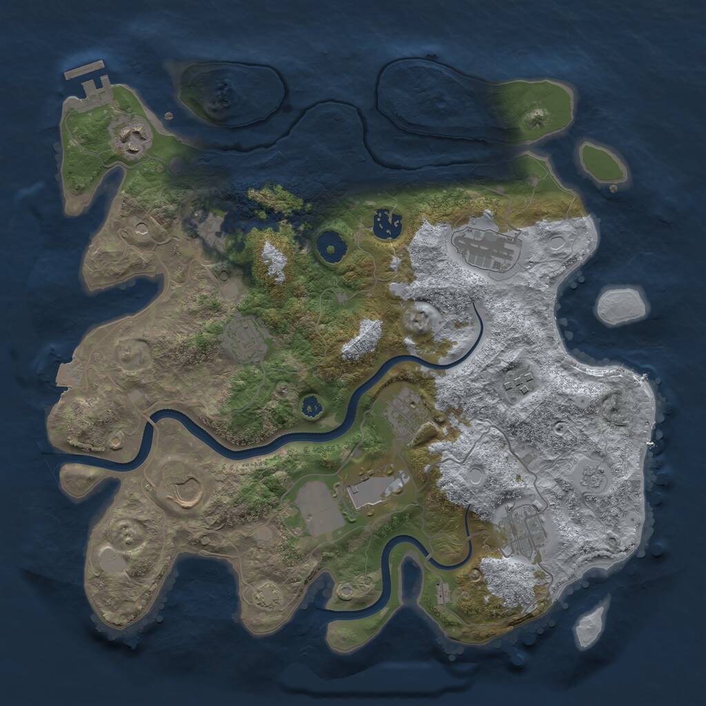 Rust Map: Procedural Map, Size: 3500, Seed: 531829131, 15 Monuments