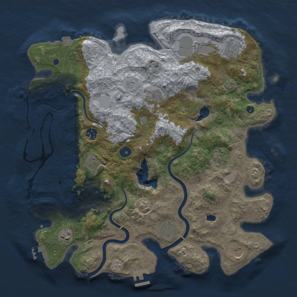 Rust Map: Procedural Map, Size: 4000, Seed: 1823960795, 16 Monuments