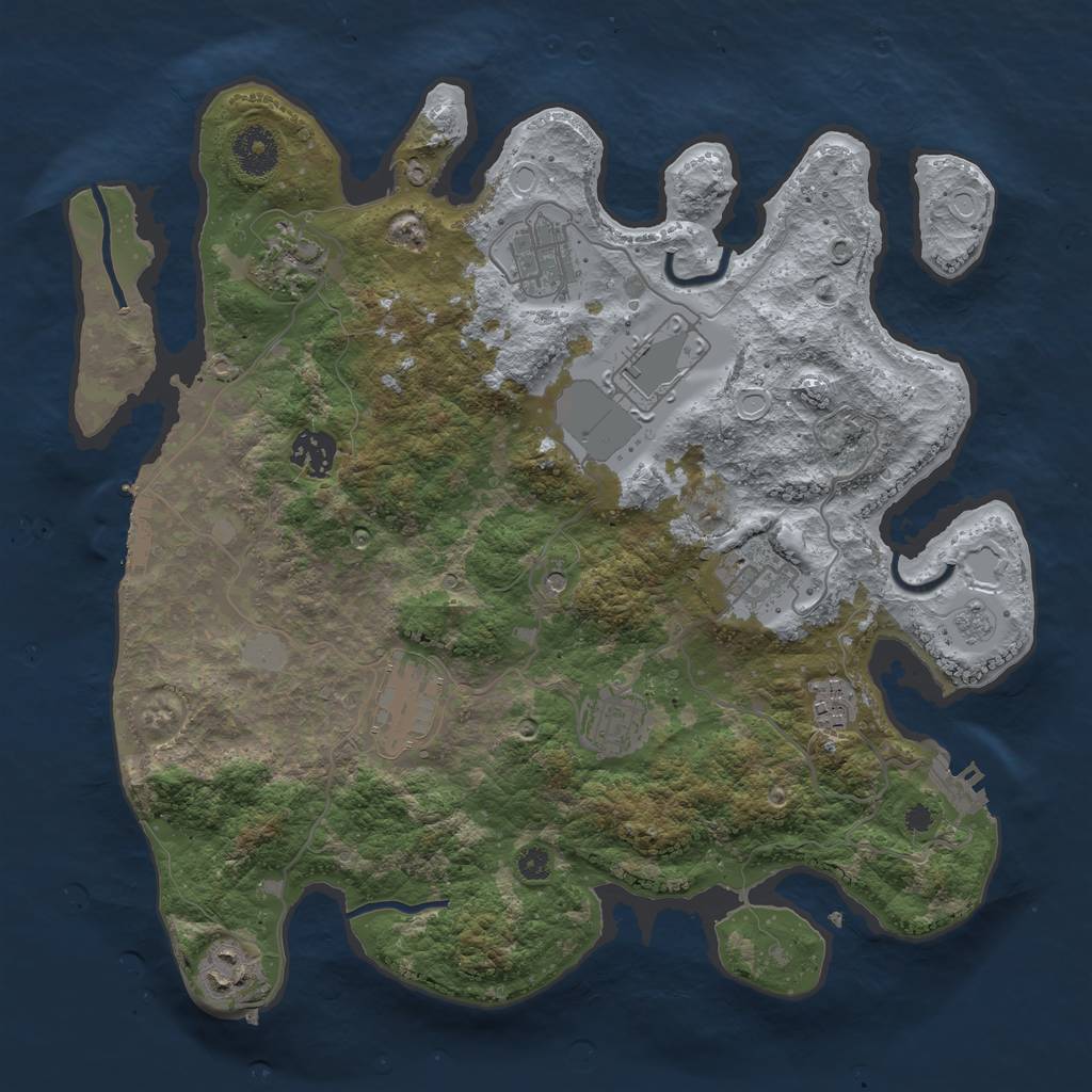 Rust Map: Procedural Map, Size: 3500, Seed: 31546201, 16 Monuments