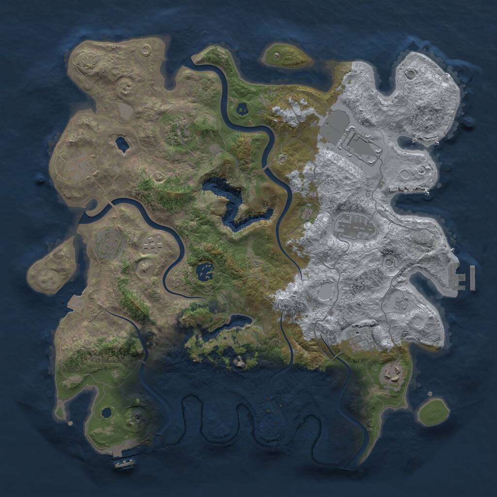 Rust Map: Procedural Map, Size: 4000, Seed: 702177428, 15 Monuments