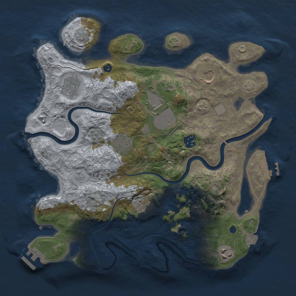 Rust Map: Procedural Map, Size: 3500, Seed: 52056547, 14 Monuments
