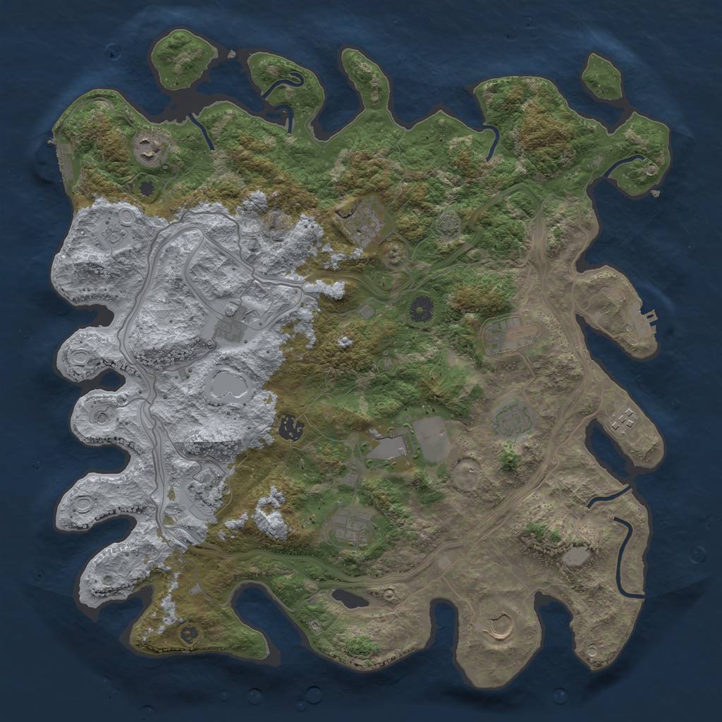 Rust Map: Procedural Map, Size: 4250, Seed: 1186314073, 19 Monuments