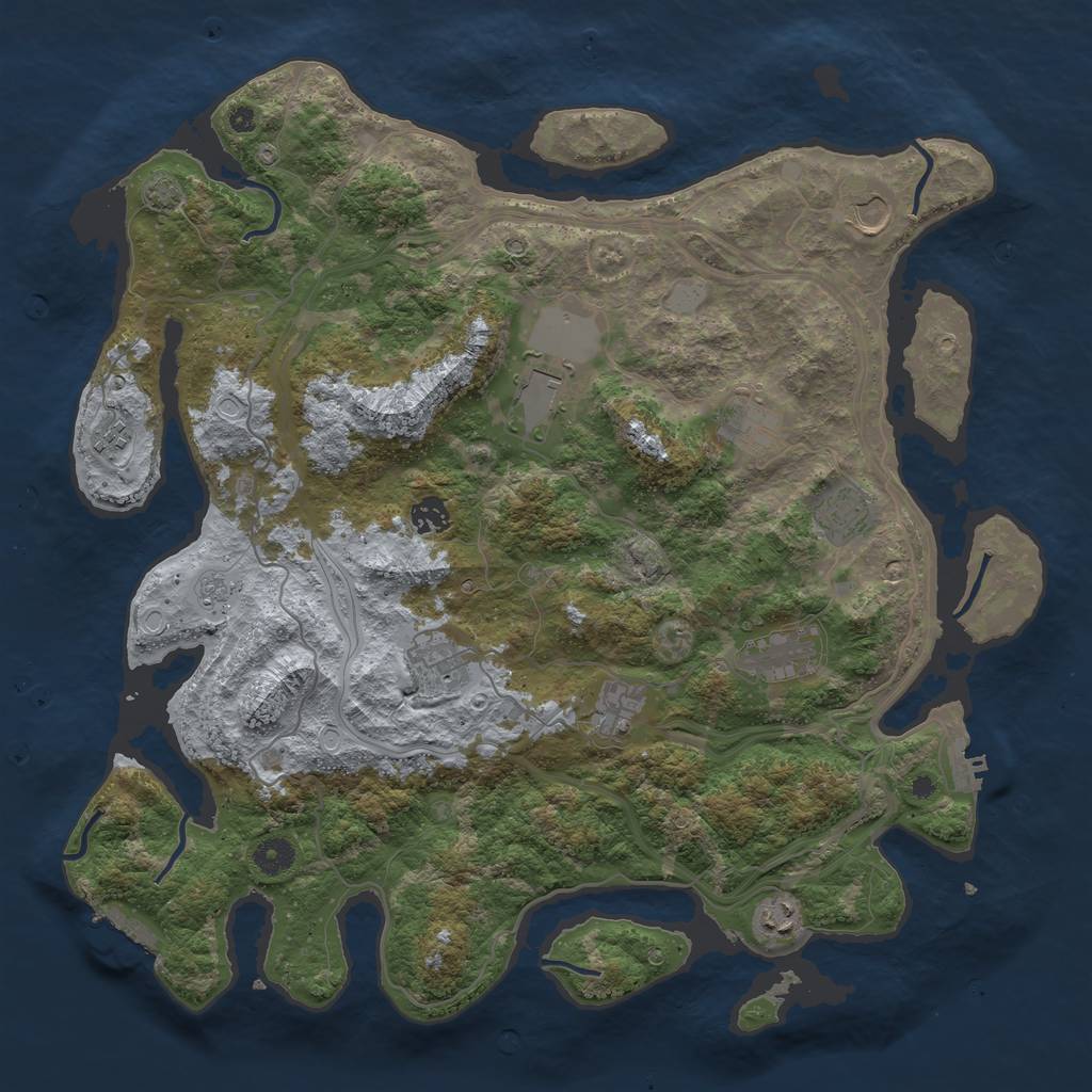 Rust Map: Procedural Map, Size: 4250, Seed: 2038503808, 17 Monuments
