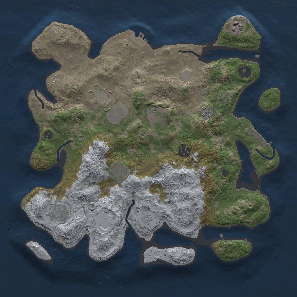 Rust Map: Procedural Map, Size: 3500, Seed: 60600, 15 Monuments