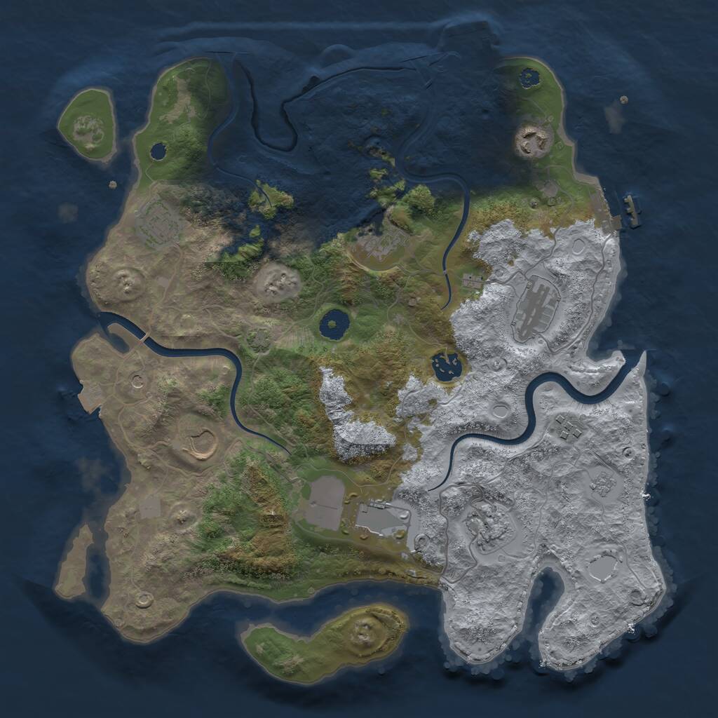 Rust Map: Procedural Map, Size: 3650, Seed: 47113741, 15 Monuments