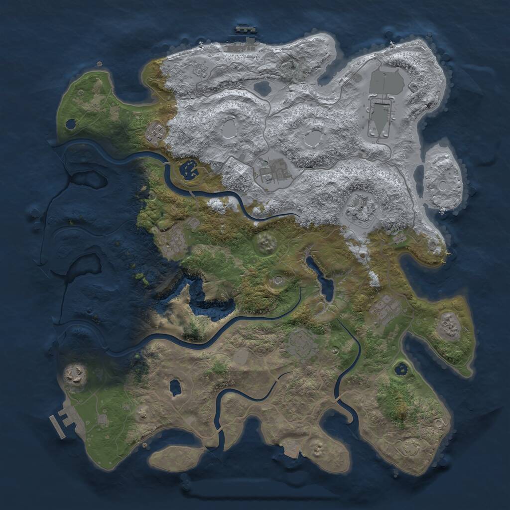 Rust Map: Procedural Map, Size: 4000, Seed: 291639219, 15 Monuments