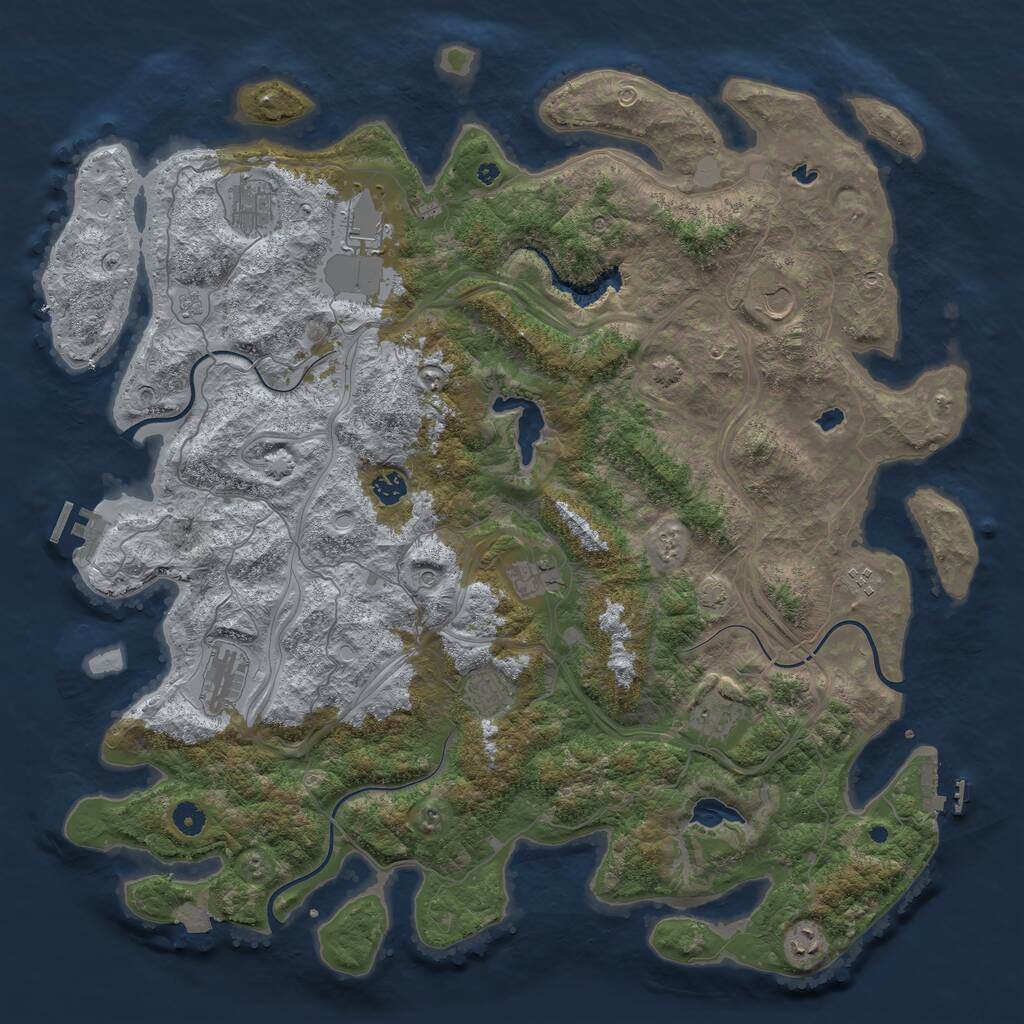 Rust Map: Procedural Map, Size: 4750, Seed: 1379390211, 16 Monuments