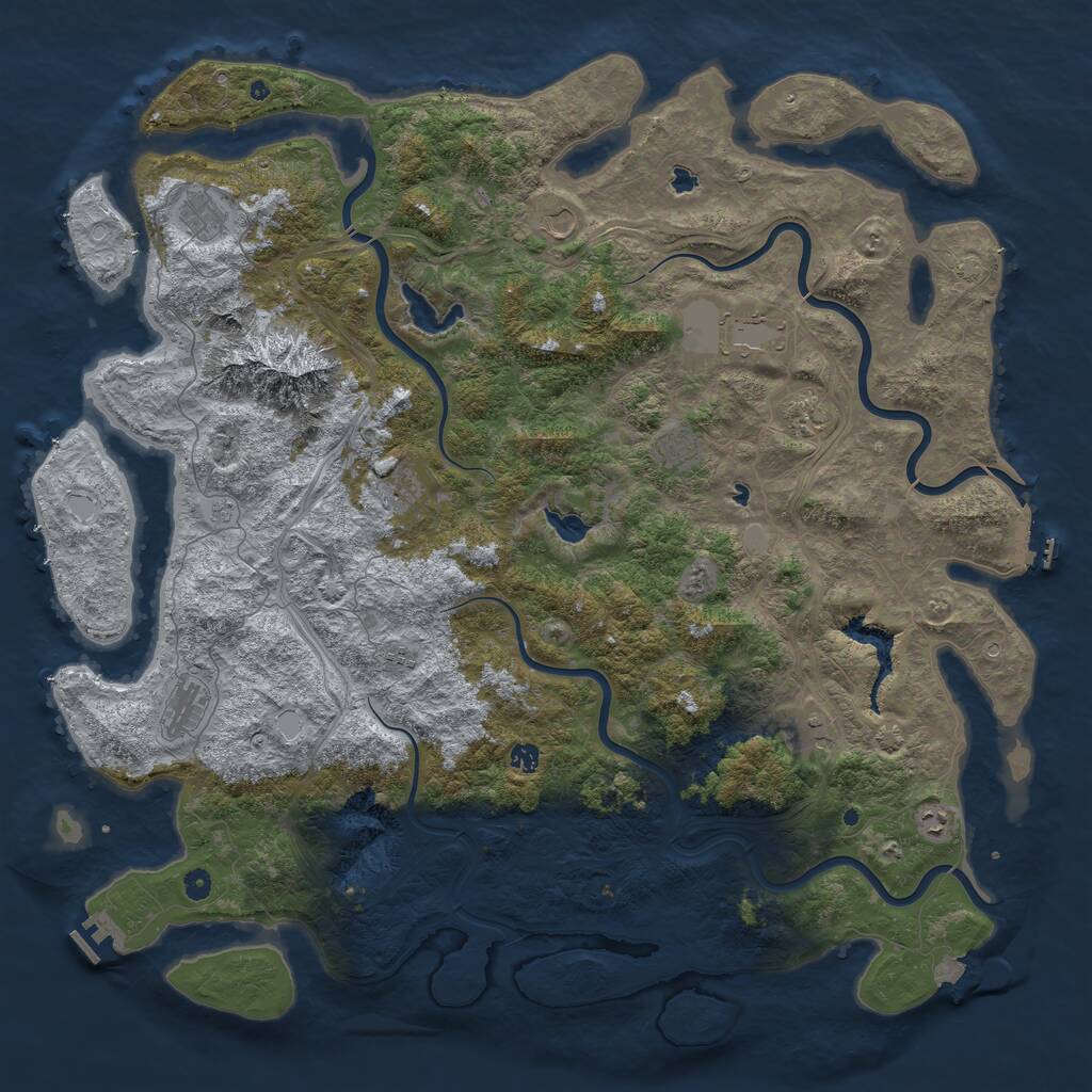Rust Map: Procedural Map, Size: 5500, Seed: 67349524, 17 Monuments
