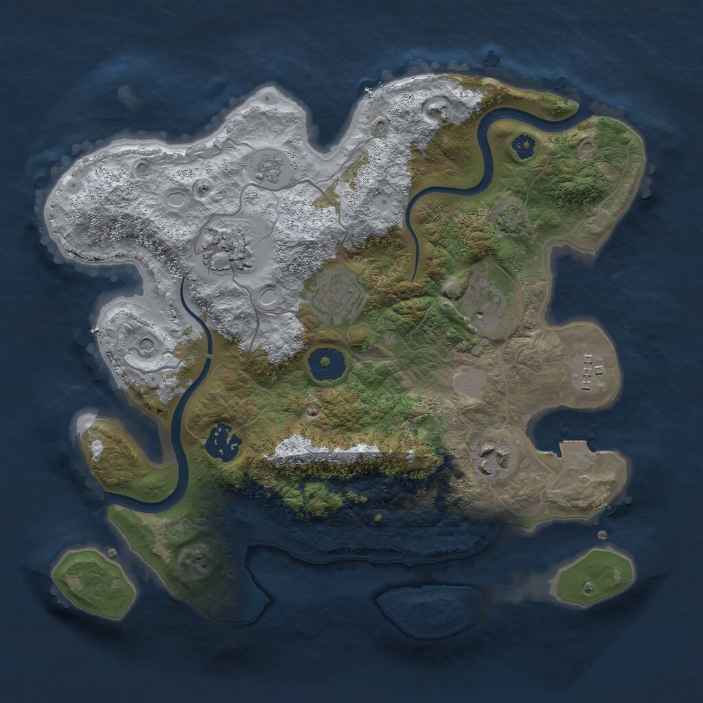 Rust Map: Procedural Map, Size: 3000, Seed: 142345341, 10 Monuments