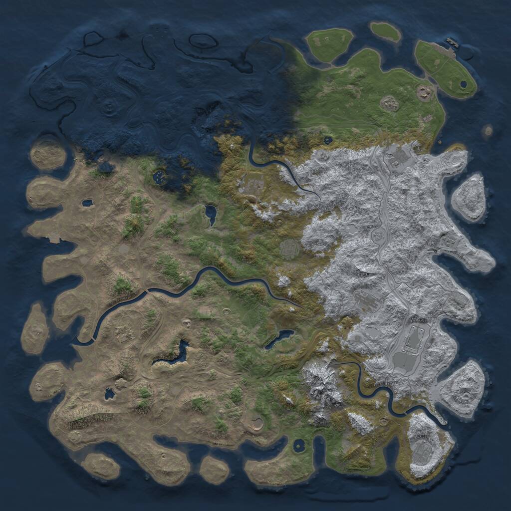 Rust Map: Procedural Map, Size: 6000, Seed: 3131988, 17 Monuments