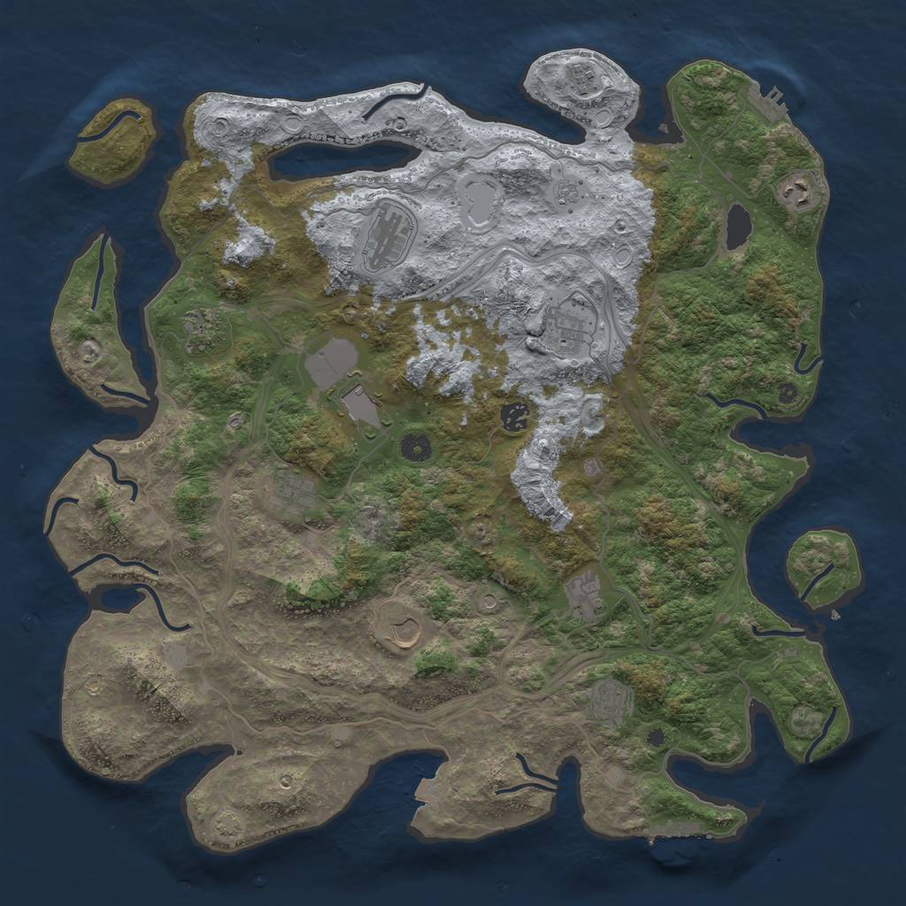 Rust Map: Procedural Map, Size: 4500, Seed: 817840780, 19 Monuments