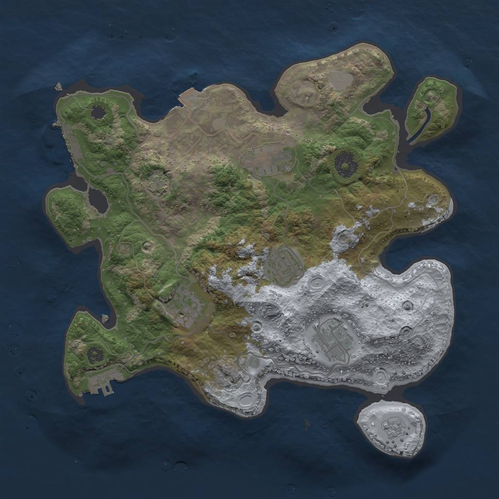 Rust Map: Procedural Map, Size: 3000, Seed: 926589951, 11 Monuments