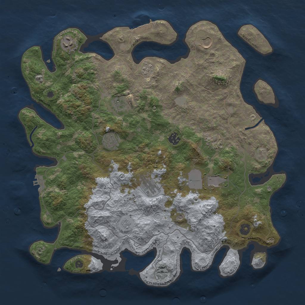 Rust Map: Procedural Map, Size: 4000, Seed: 1528104368, 18 Monuments