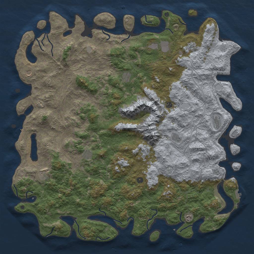 Rust Map: Procedural Map, Size: 6000, Seed: 62938171, 20 Monuments