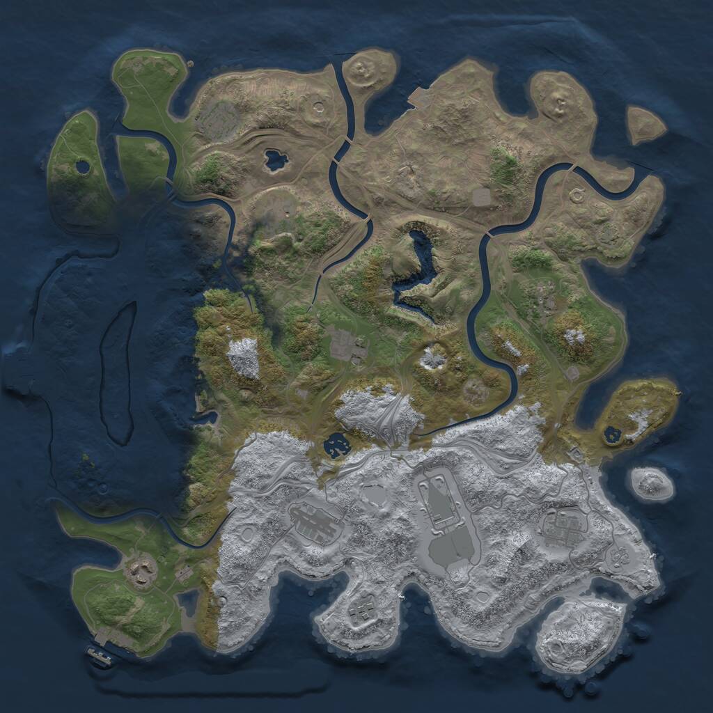 Rust Map: Procedural Map, Size: 4250, Seed: 945213, 16 Monuments
