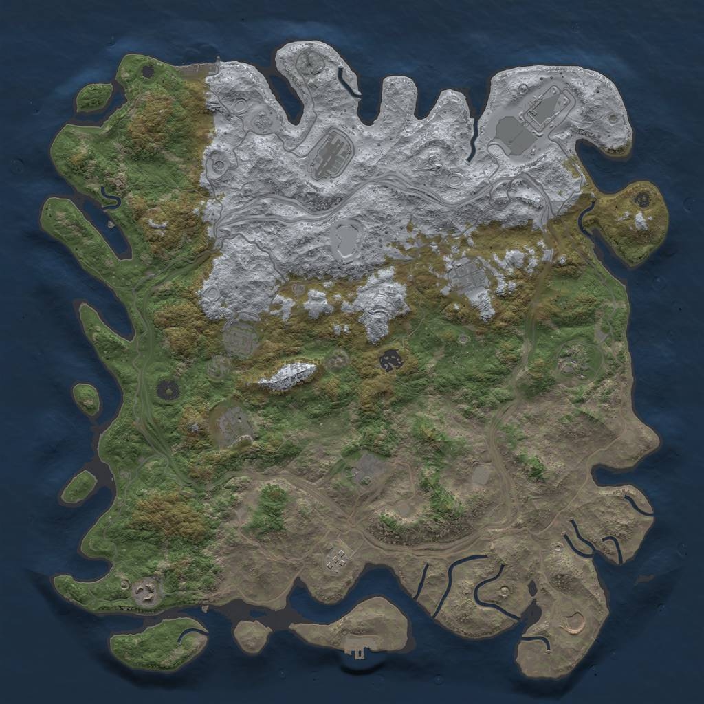 Rust Map: Procedural Map, Size: 4750, Seed: 321175533, 18 Monuments