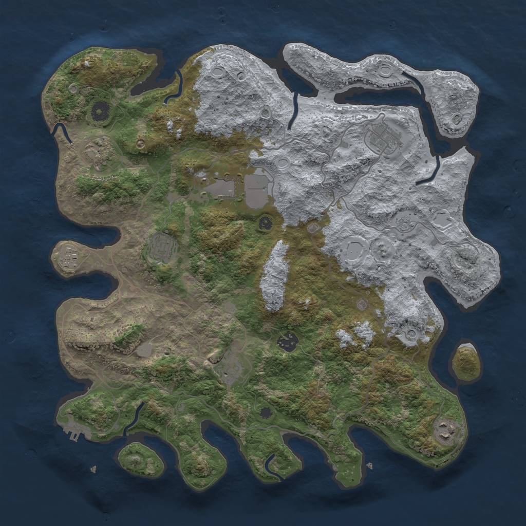Rust Map: Procedural Map, Size: 4000, Seed: 89667212, 16 Monuments