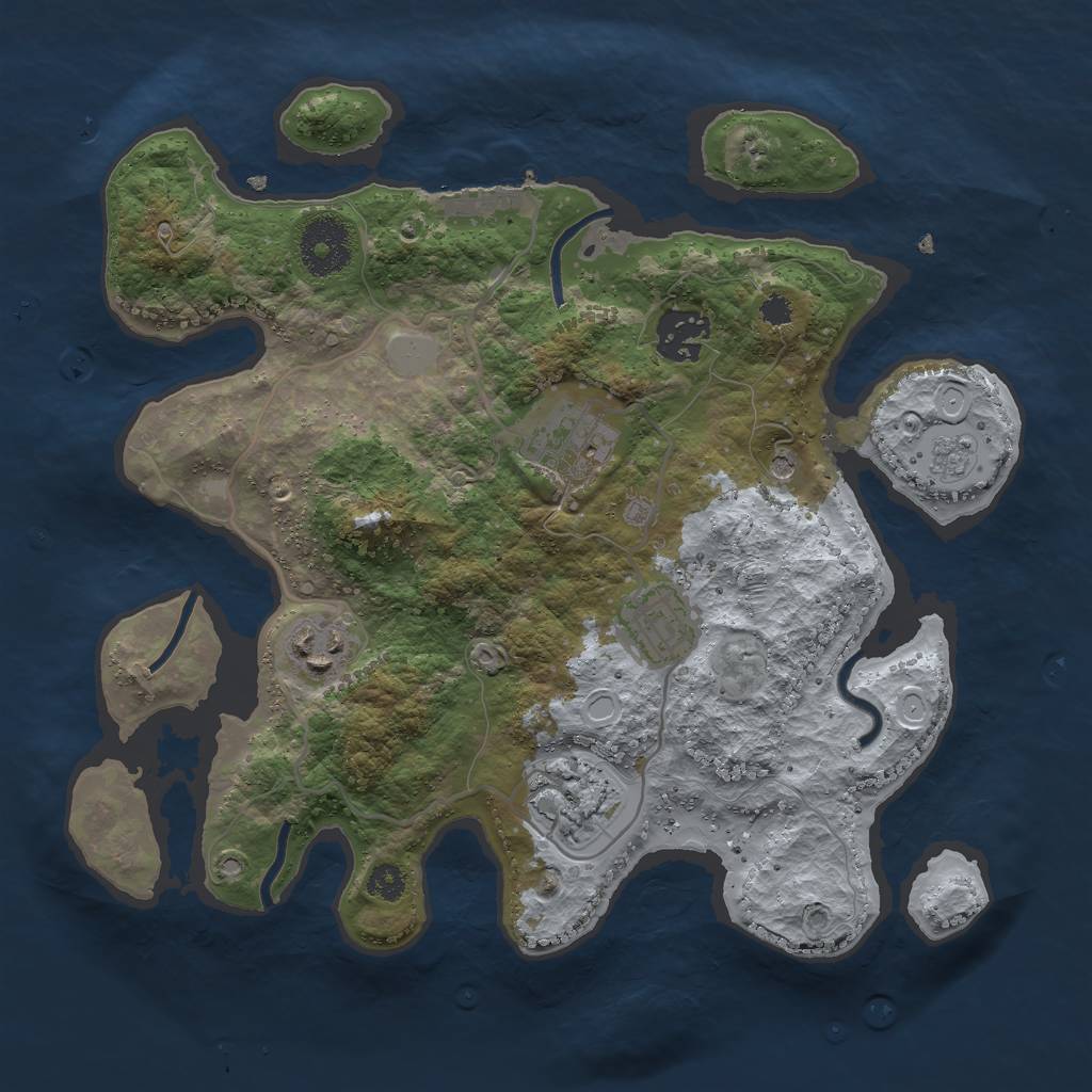 Rust Map: Procedural Map, Size: 3000, Seed: 84375, 13 Monuments
