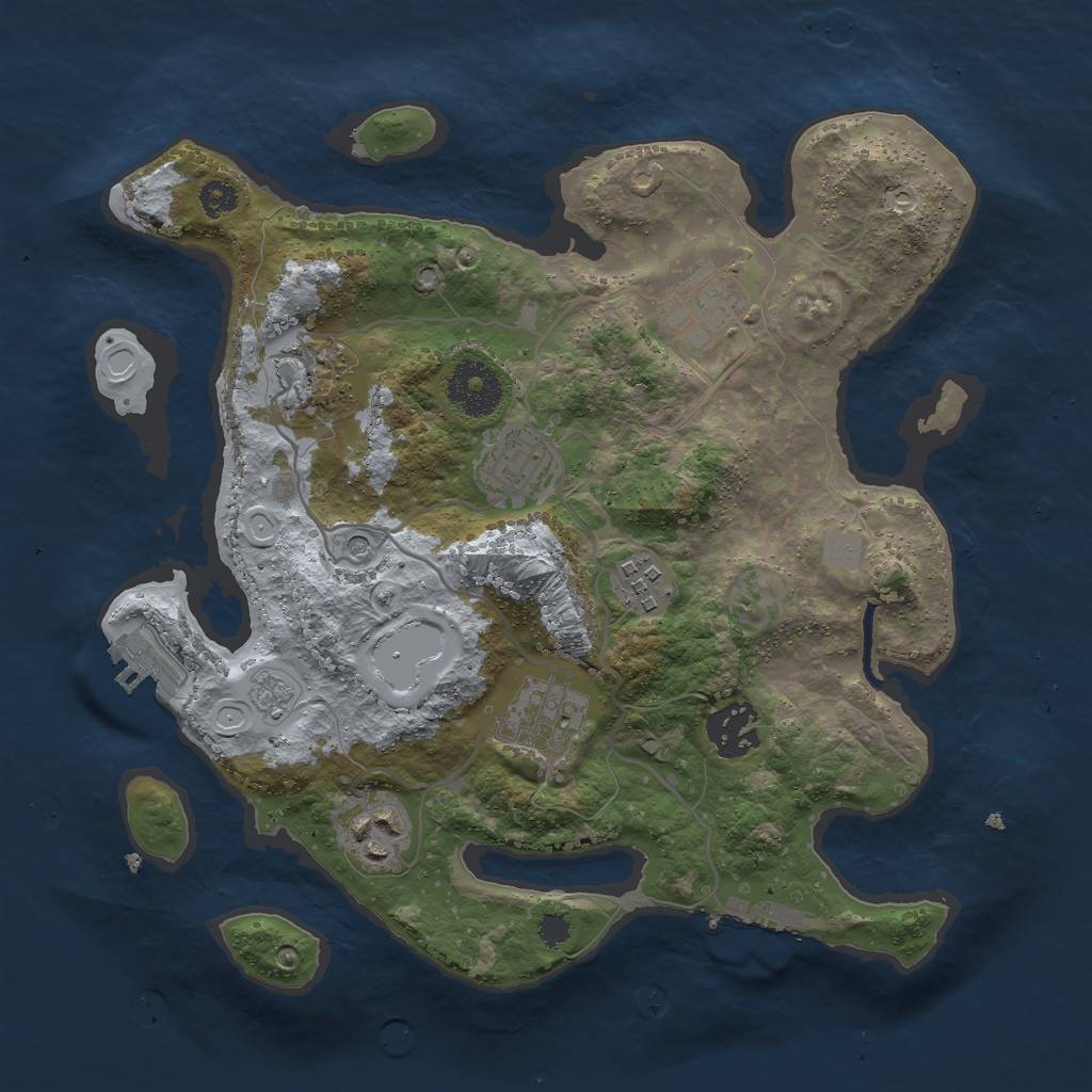 Rust Map: Procedural Map, Size: 3000, Seed: 571587481, 14 Monuments