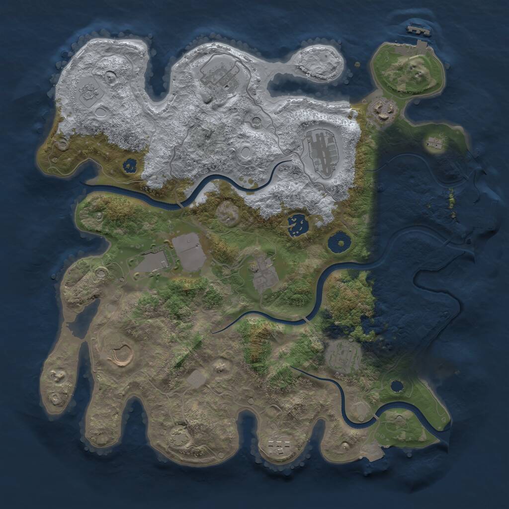 Rust Map: Procedural Map, Size: 3500, Seed: 190816861, 15 Monuments