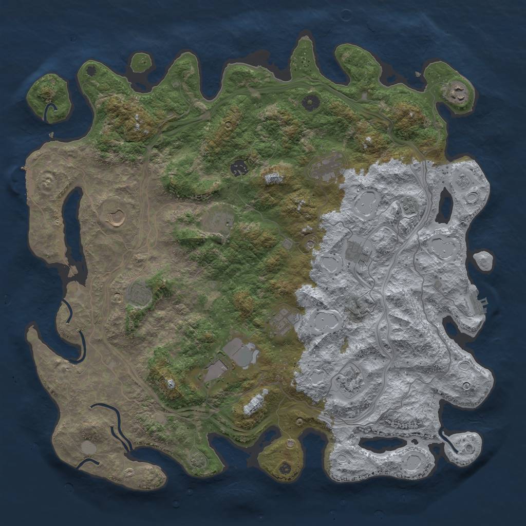 Rust Map: Procedural Map, Size: 4700, Seed: 473543298, 19 Monuments