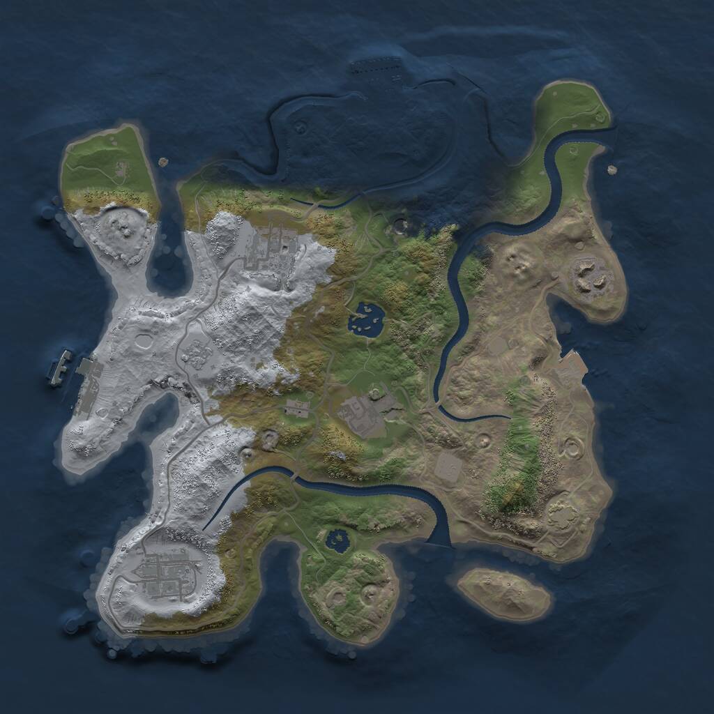 Rust Map: Procedural Map, Size: 3000, Seed: 52345, 11 Monuments