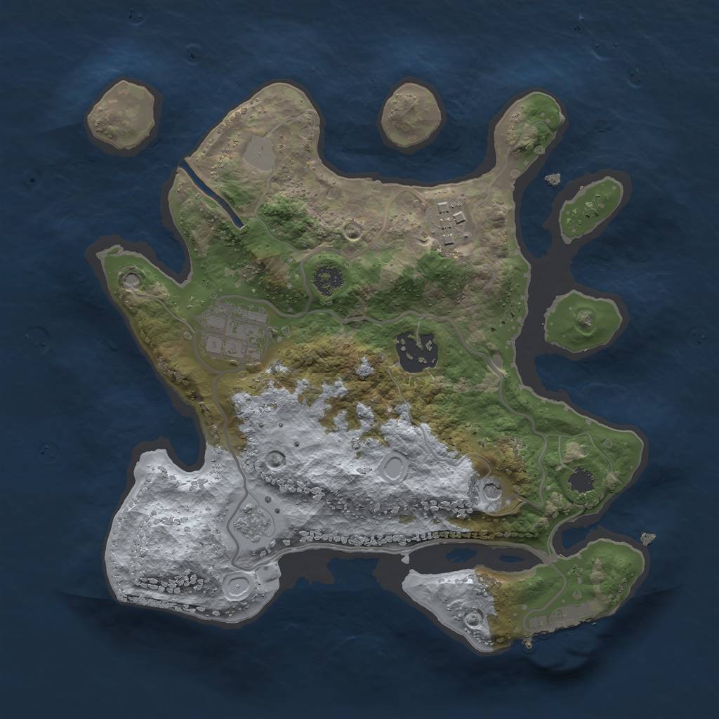 Rust Map: Procedural Map, Size: 2500, Seed: 10921, 9 Monuments