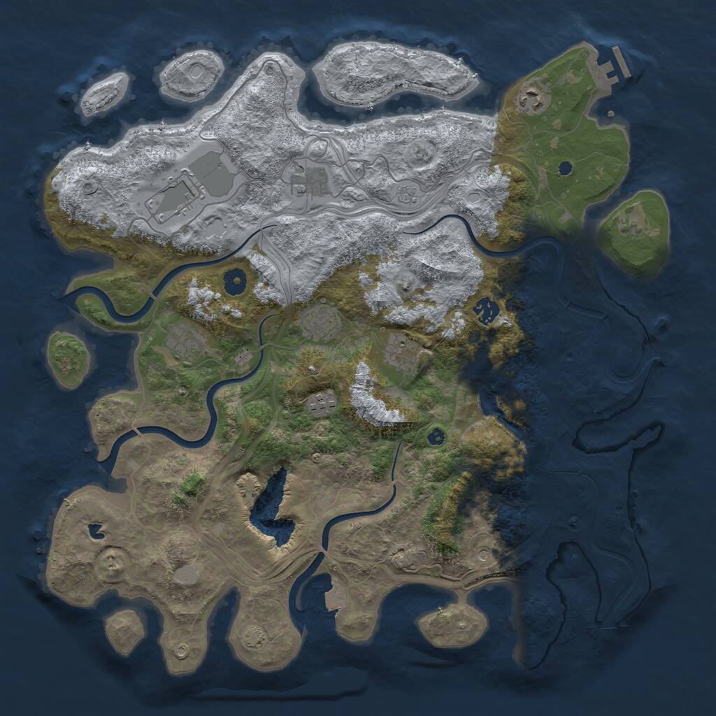 Rust Map: Procedural Map, Size: 4250, Seed: 6516, 13 Monuments