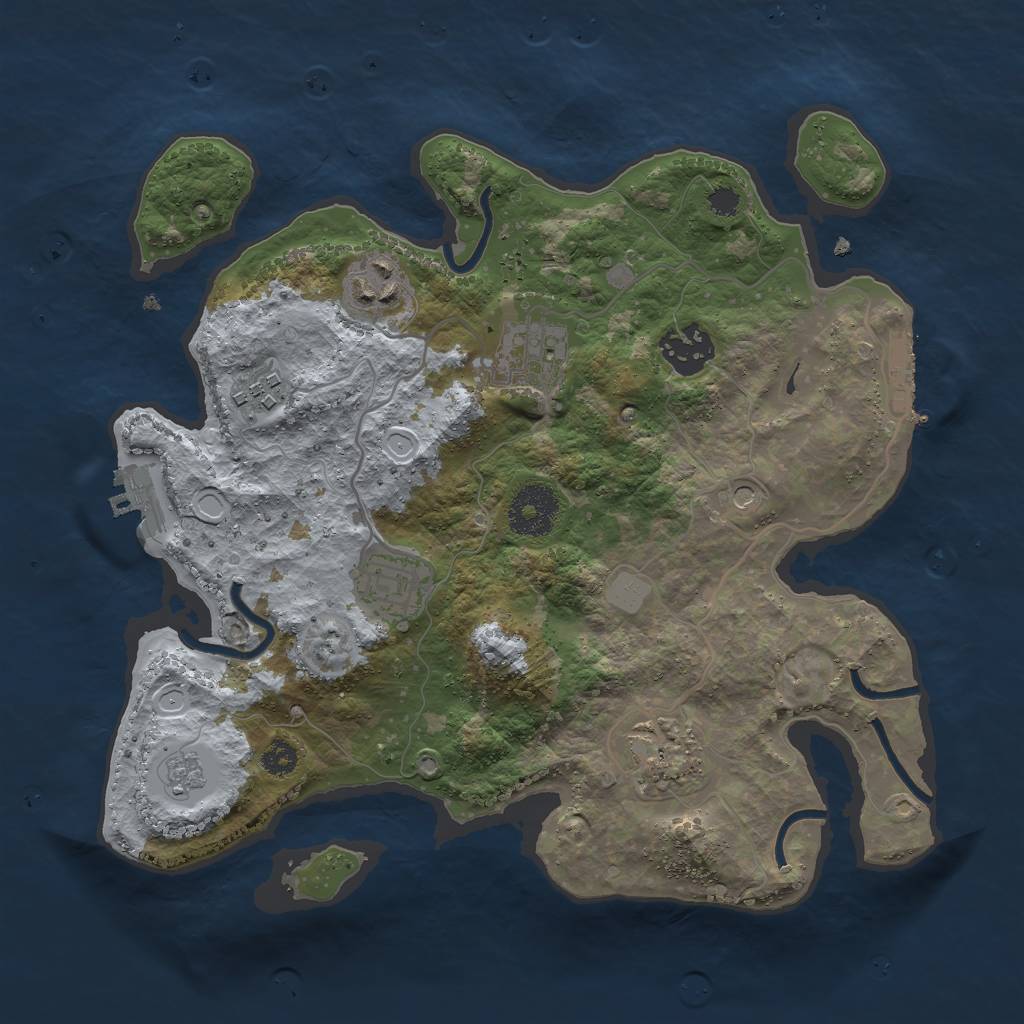 Rust Map: Procedural Map, Size: 3000, Seed: 7819405, 13 Monuments
