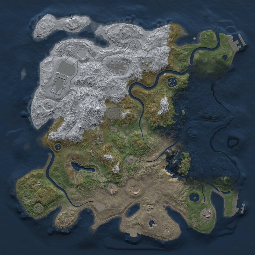 Rust Map: Procedural Map, Size: 4000, Seed: 31232321, 14 Monuments
