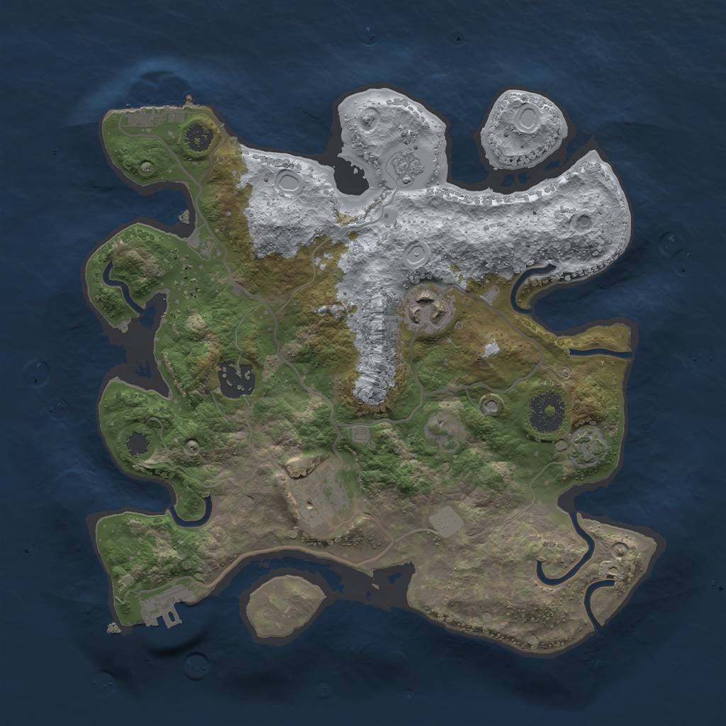 Rust Map: Procedural Map, Size: 2821, Seed: 13825, 10 Monuments