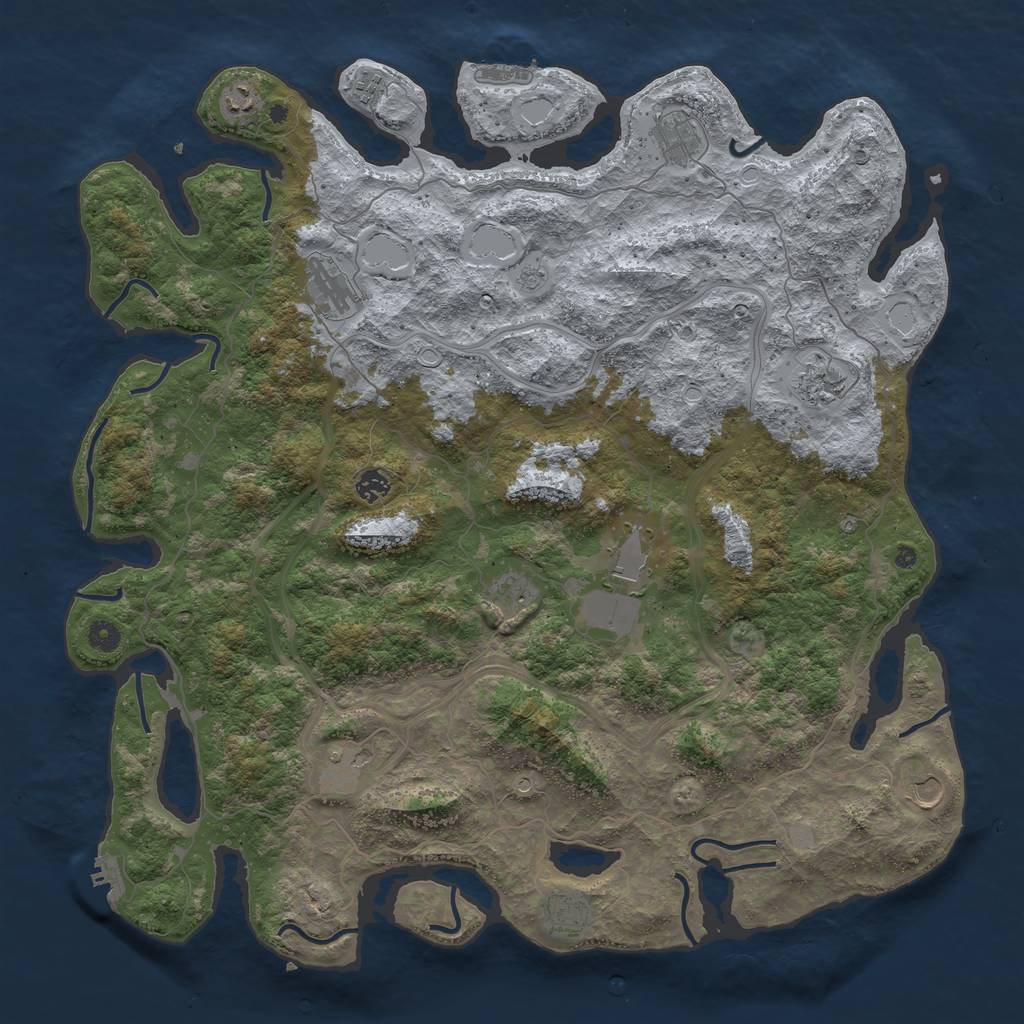 Rust Map: Procedural Map, Size: 4800, Seed: 1868211097, 18 Monuments