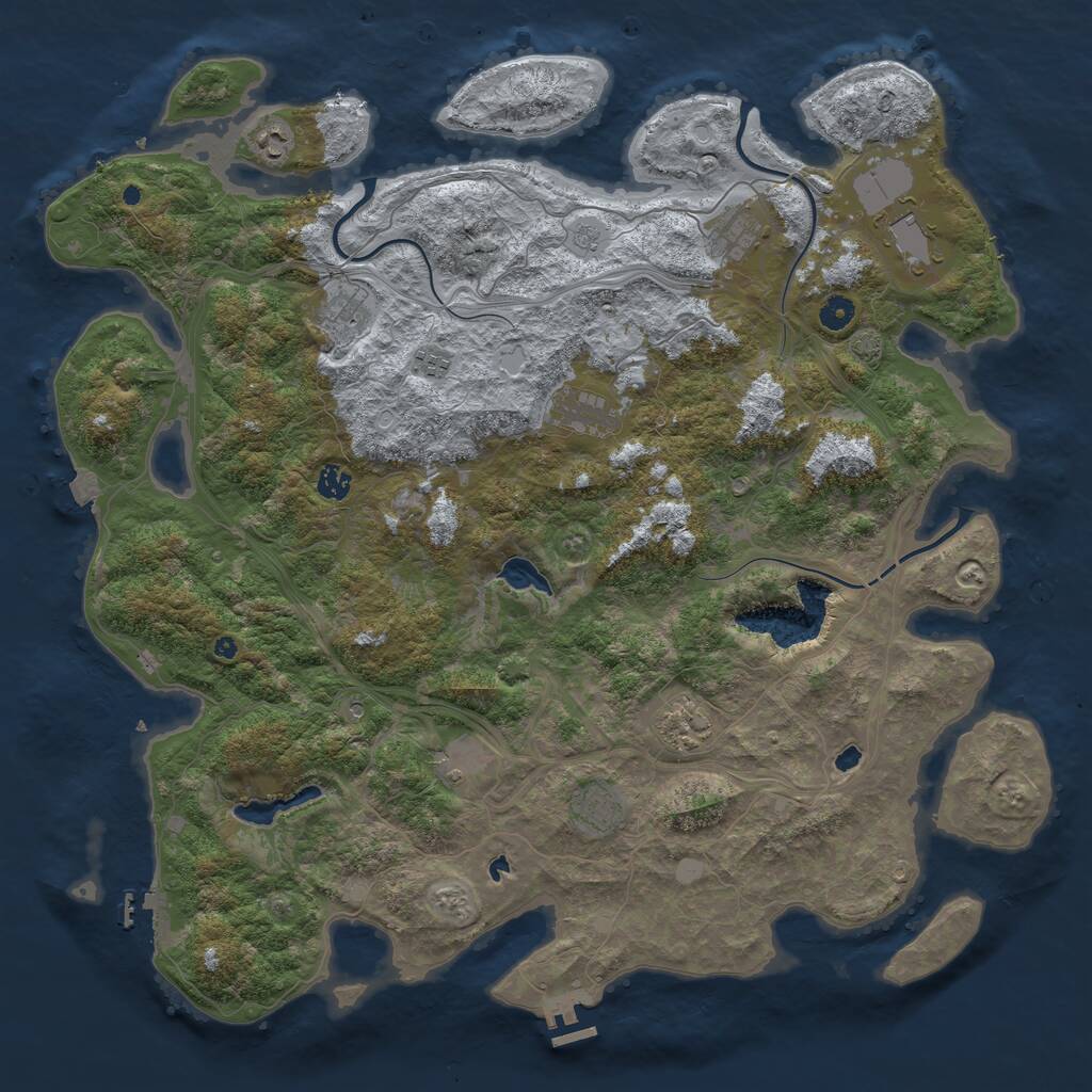 Rust Map: Procedural Map, Size: 4800, Seed: 1357270687, 16 Monuments