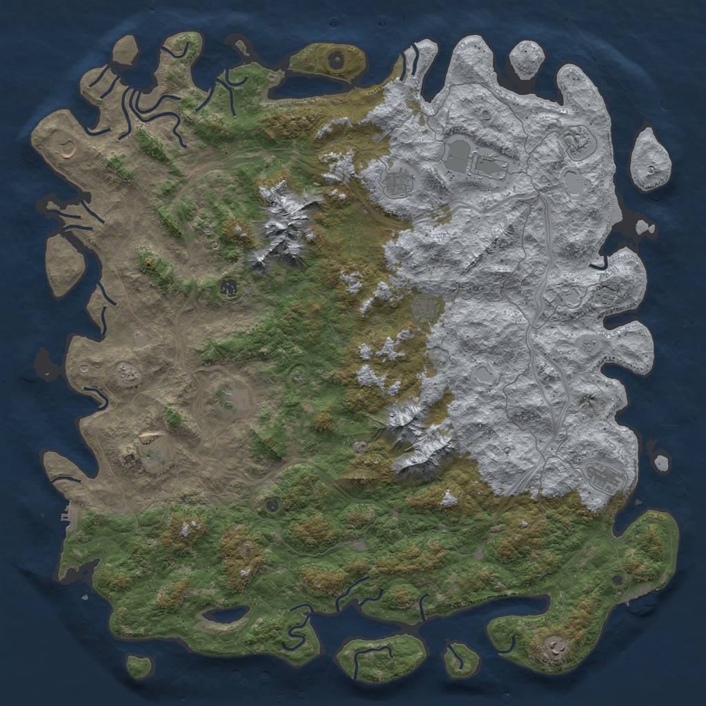 Rust Map: Procedural Map, Size: 6000, Seed: 1800772315, 18 Monuments