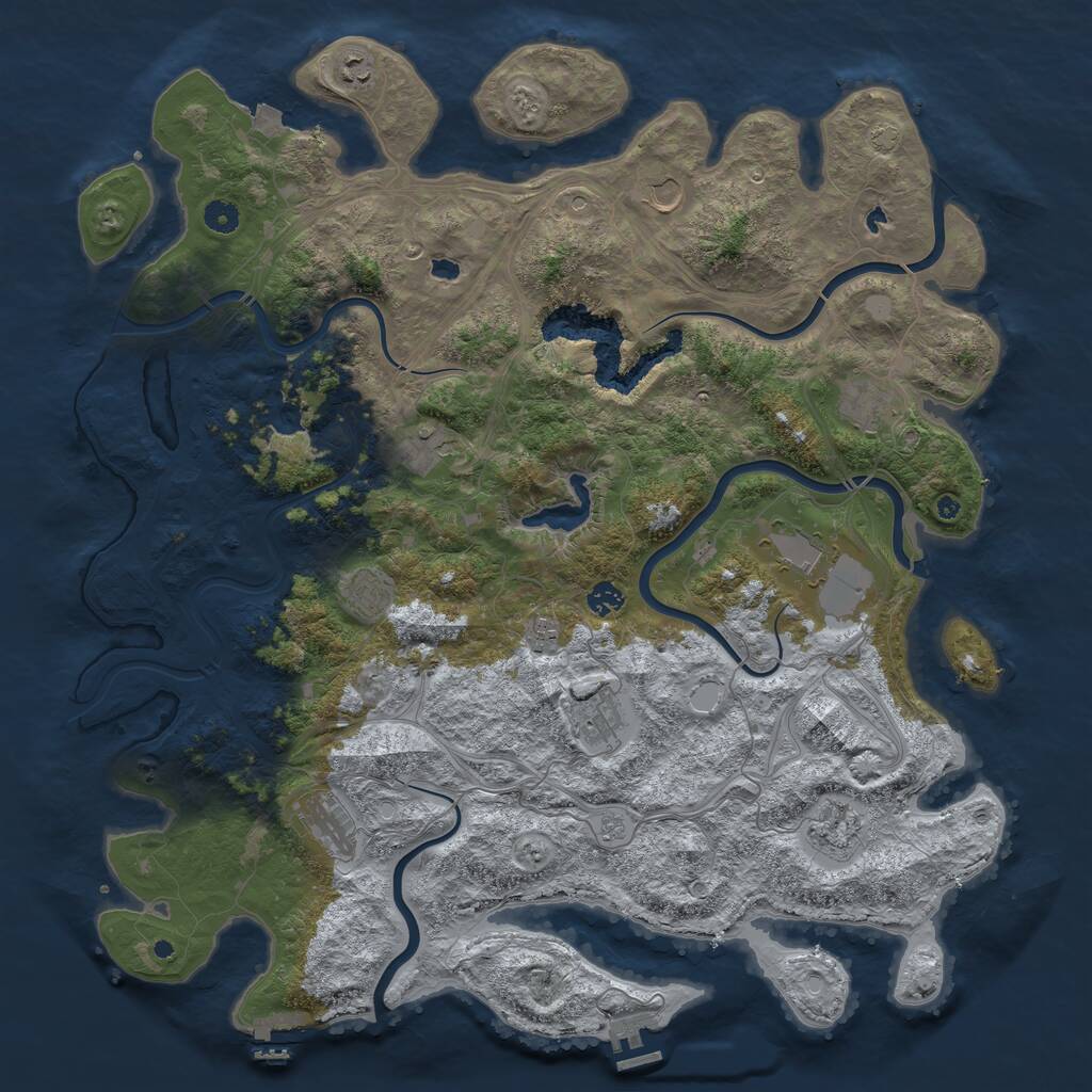 Rust Map: Procedural Map, Size: 4800, Seed: 1423562031, 17 Monuments