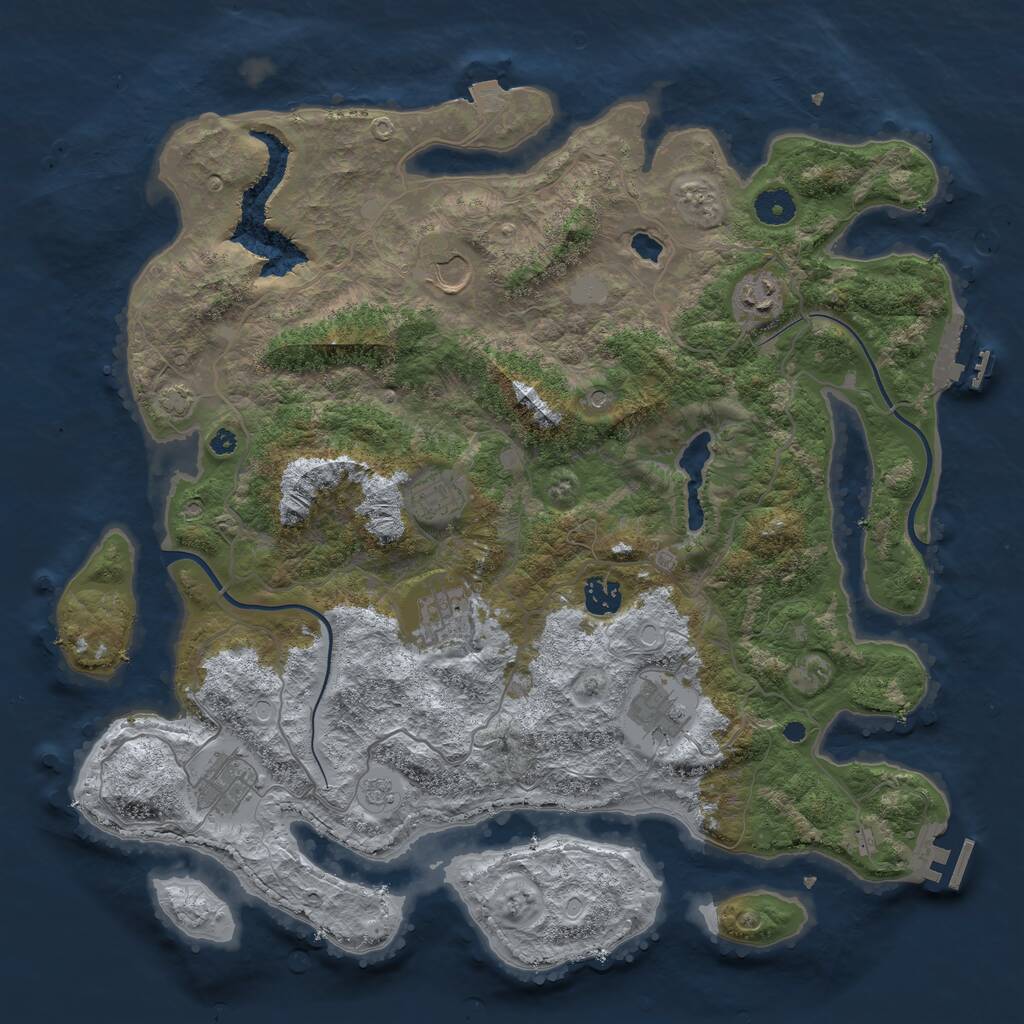 Rust Map: Procedural Map, Size: 4000, Seed: 211899794, 13 Monuments
