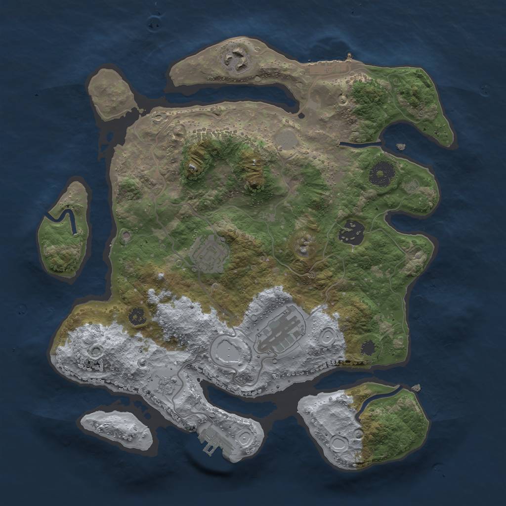 Rust Map: Procedural Map, Size: 3000, Seed: 211899794, 12 Monuments