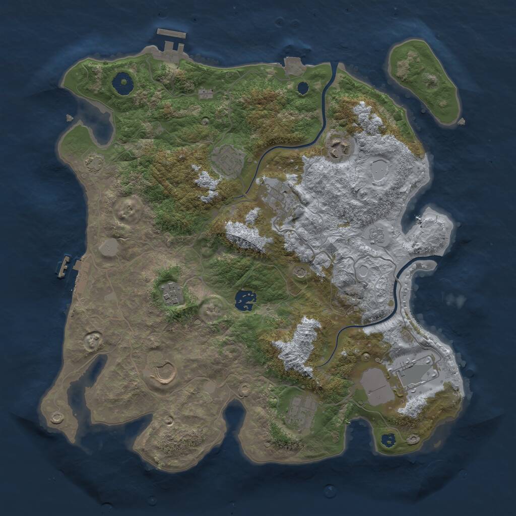 Rust Map: Procedural Map, Size: 3600, Seed: 785826806, 14 Monuments