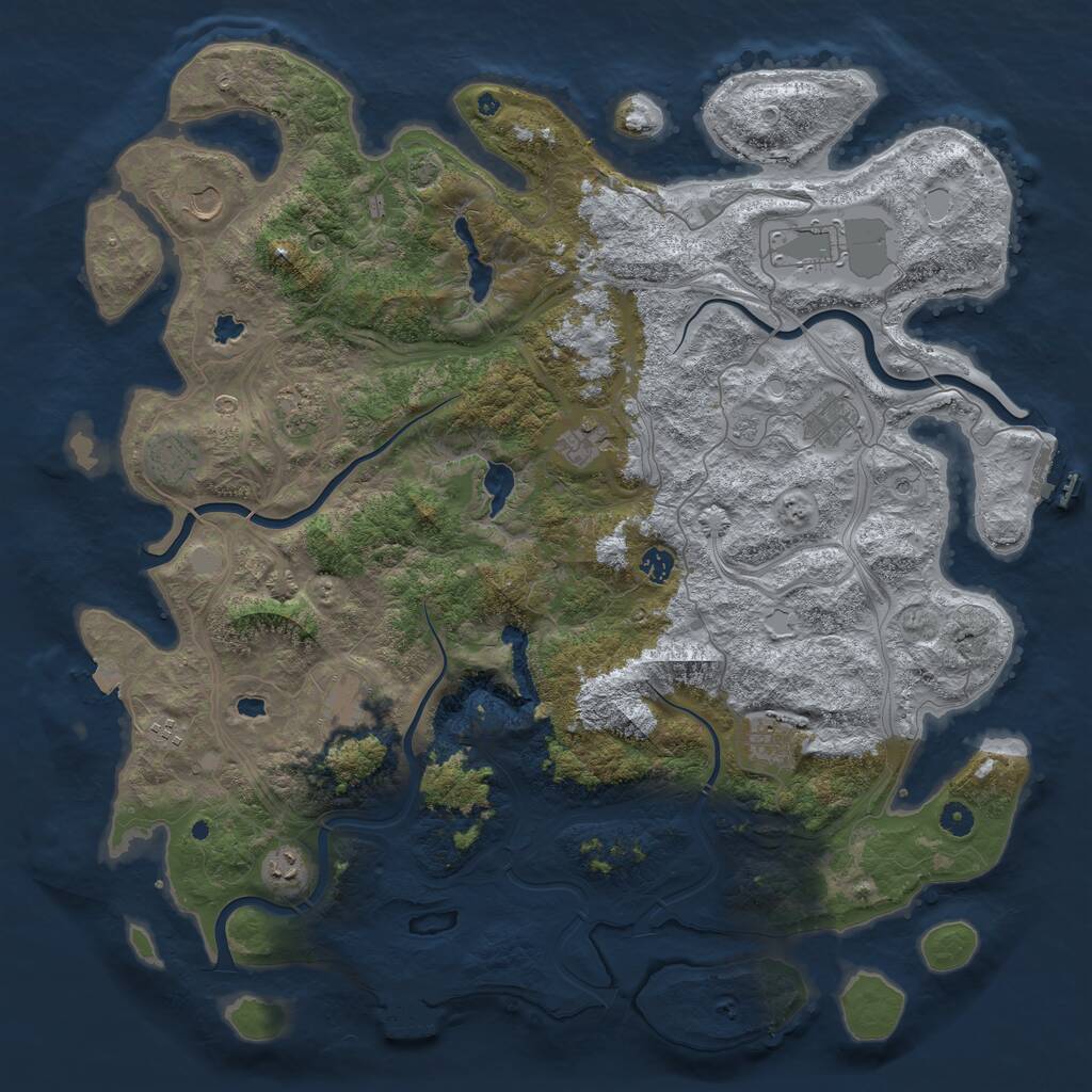 Rust Map: Procedural Map, Size: 4900, Seed: 1800772315, 17 Monuments