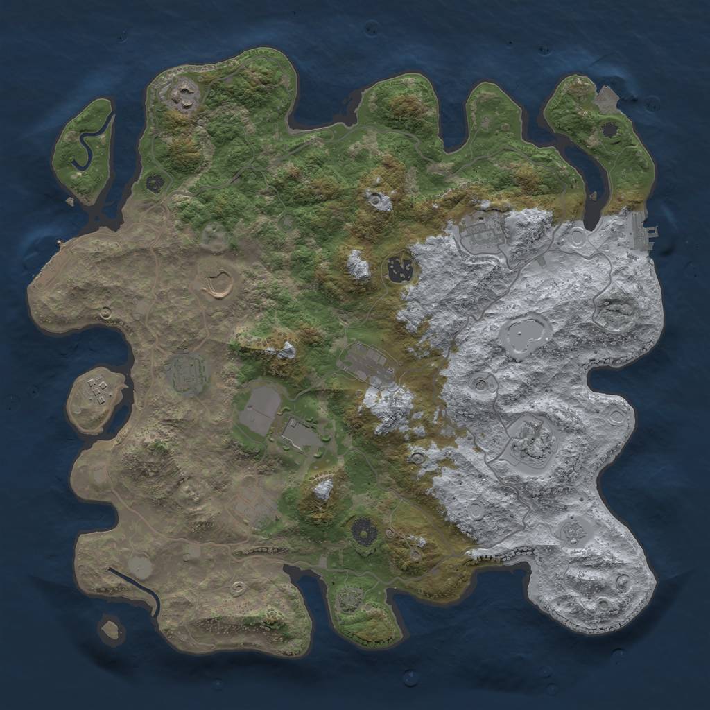 Rust Map: Procedural Map, Size: 4000, Seed: 1226322, 18 Monuments