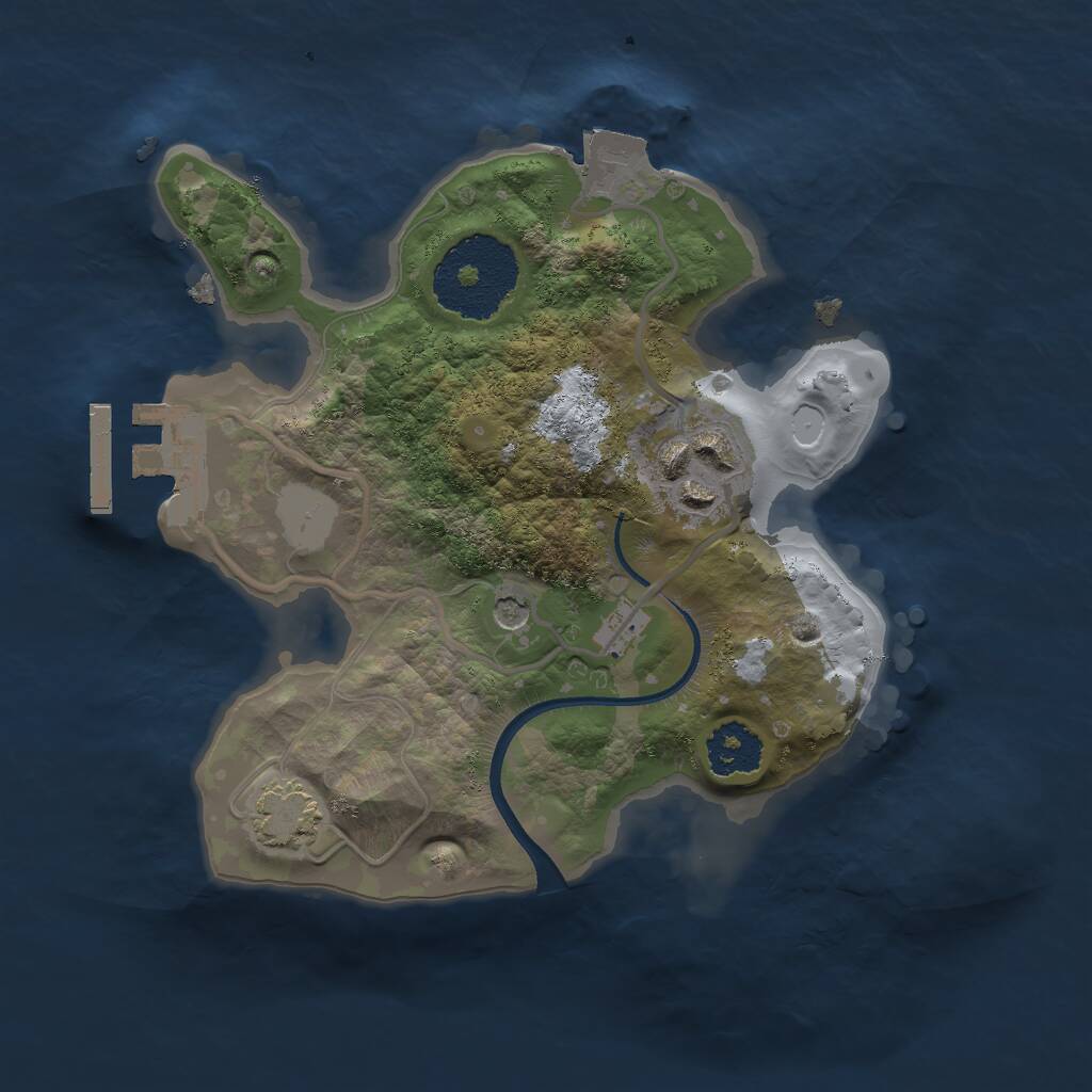 Rust Map: Procedural Map, Size: 2000, Seed: 2369843, 5 Monuments