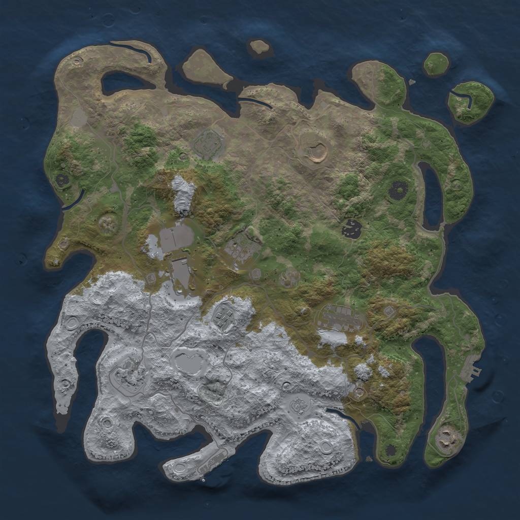 Rust Map: Procedural Map, Size: 4000, Seed: 329736831, 16 Monuments
